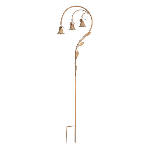 Metal Bell Flower Plant Support Stake Crook Garden Ornament Decoration 115cm
