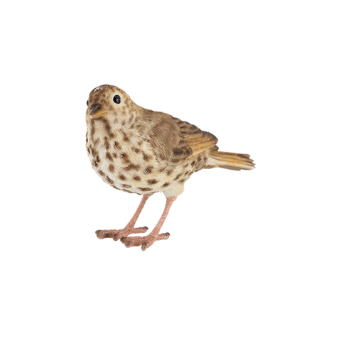 Song Thrush Garden Bird Ornament Sculpture Realistic Lifelike Frost Proof Figure