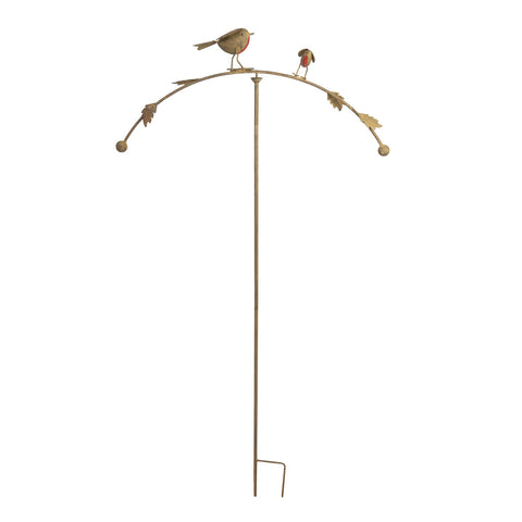 Robin Wind Spinner Metal Leaves Garden Ornament Lawn Gift Loved Ones Are Near