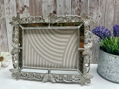Photo Picture Frame Butterflies Mirror Glass 5x7" Portrait Landscape Holder