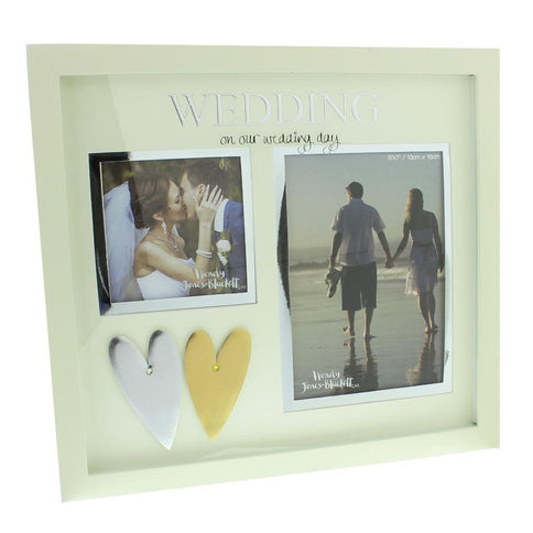 Wedding Double Picture Collage Photo Picture Frame Hearts Marriage Gift
