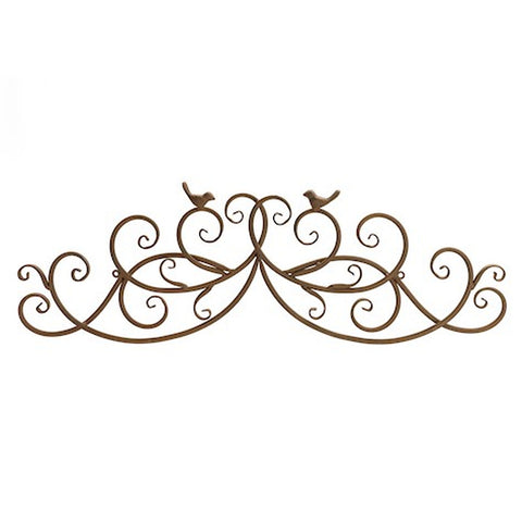 Garden Wall Art Ornament Birds Scroll Design Metal Wall Or Fence Hanging Large