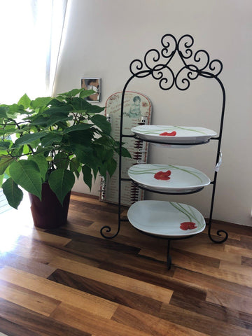 3 Tier Vintage Style Afternoon Tea Stand Cake Patisserie Table Display Iron