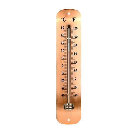 Wall Thermometer Copper Plate Garden Greenhouse Garage Temperature Gauge 30cm
