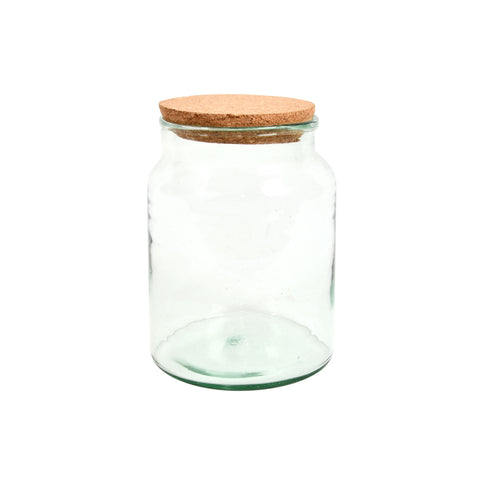 Small Recycled Clear Glass Terrarium Planter Pot Bottle 5L Half Open Cork Lid