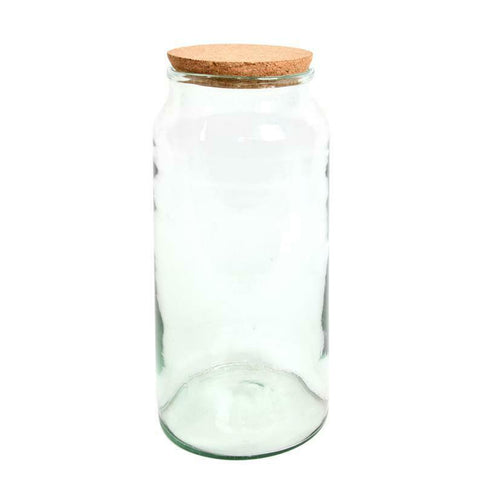Recycled Clear Glass Terrarium Planter Pot Bottle 10L Half Open Cork Lid 41cm