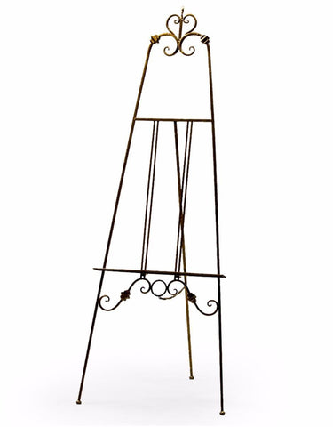 Tall Antique Gold Freestanding Metal Easel for Wedding Picture Display 170 cm