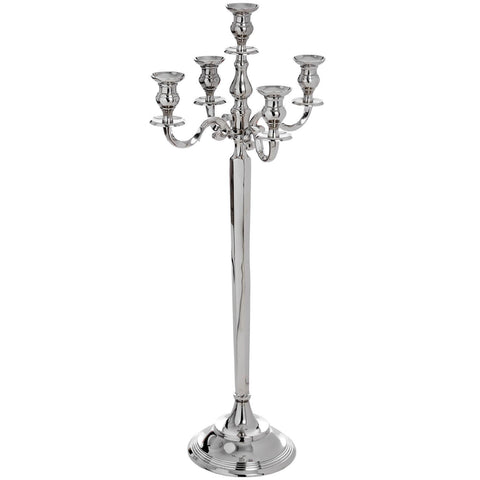 Luxury Floor Silver Candelabra 5 Arm Candle Holder Nickel Wedding Table 102cm