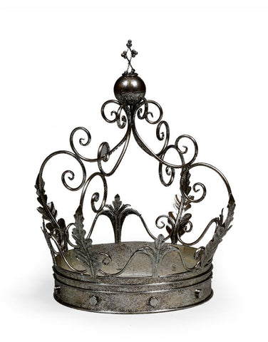 SALE 25% OFF! Huge Iron Crown King Queen Metal Silver Ornament Table Decoration