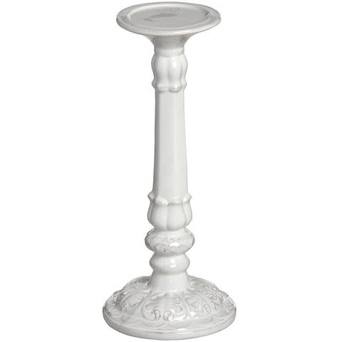 Shabby Chic Style White Candlestick Candle Holder Table Decoration 33cm