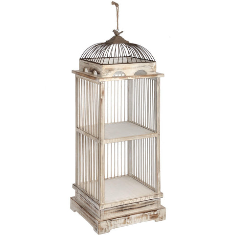 Distressed Shabby Chic Style Bird Cage Shelving Storage Display Wedding 95cm