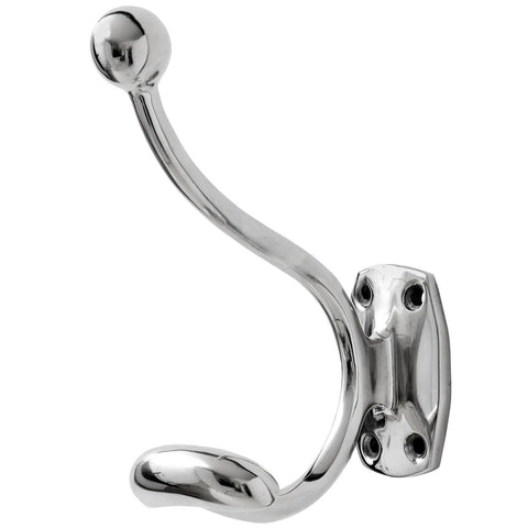 Single Hook Silver Chrome Peg Hat Coat Hanger Towel Holder 18cm Metal