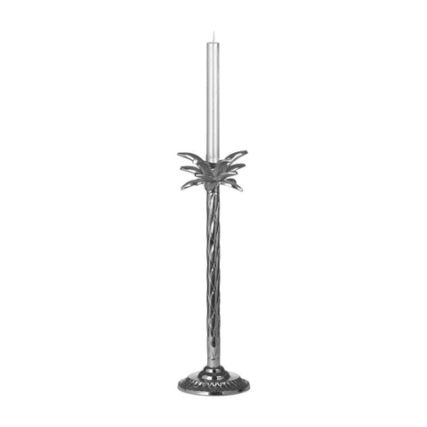 Tall Silver Candlestick Candle Holder Stand Nickel Metal 40 cm Wedding