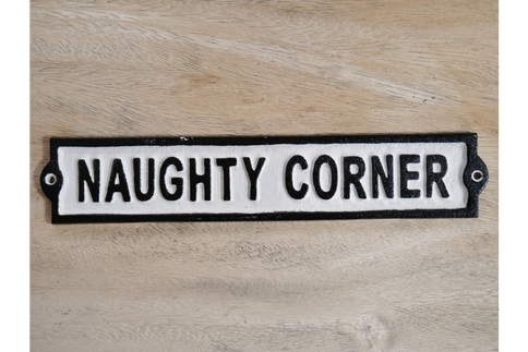 Street Sign Naughty Corner Cast Iron Plaque Den Man Cave Bedroom Bar Wall Decor