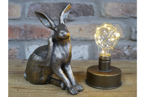 Rabbit Hare Figurine Ornament Home Decor Statue Decoration Figure Bronze Colour