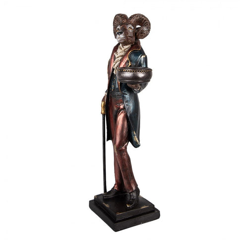 Tall 35cm Gentleman Ram Sheep Deer Bust Ornament Figurine Regal Statue