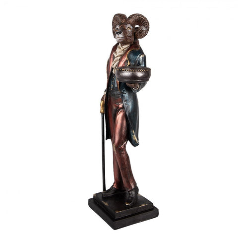 Tall 35cm Gentleman Ram Sheep Deer Bust Ornament Figurine Regal Statue
