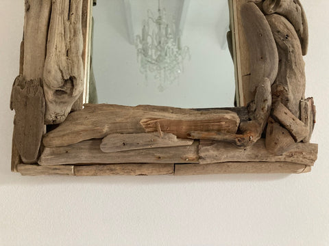 Wooden DRIFTWOOD Wall Mirror Rectangular Rustic Nautical Decor Vertical Horizontal Mirror