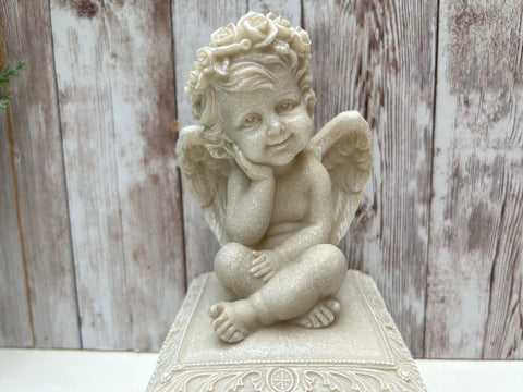 Trinket Jewellery Box Cherub Angel Ornament Figurine Keepsake Baptism Christening Newborn Baby Gift