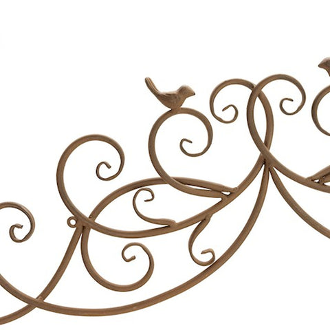 Garden Wall Art Ornament Birds Scroll Design Metal Wall Or Fence Hanging Large