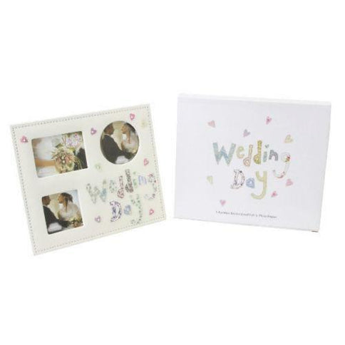 Wedding Multi Photo Frame Photograph Fabric Gift Boxed Embroidered Fabric Design