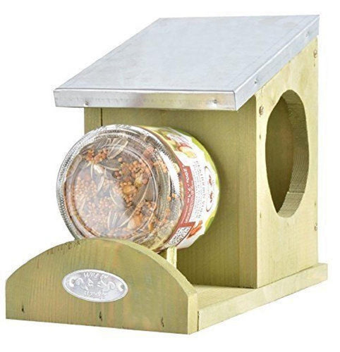 Squirrel Peanut Butter Feeder Holder Garden Patio Design Wood House Wildlife