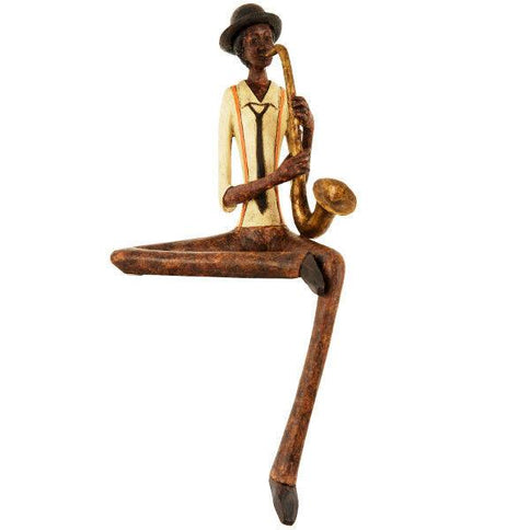 Jazz Musician Saxophone Player Saxophonist Figure Figurine Shelf Sitter Ornament