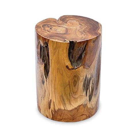 Round Wooden Table Stool Teak Root Hand Carved Solid Wood End Side Lamp Table