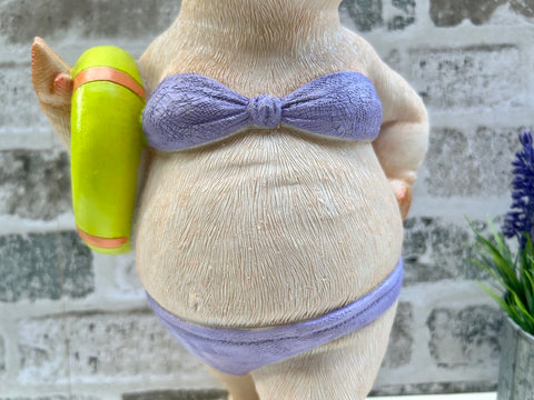 Beach Pig Figurine Swimmer Gift Miss Piggy Animal Ornament Novelty Statue 33cm