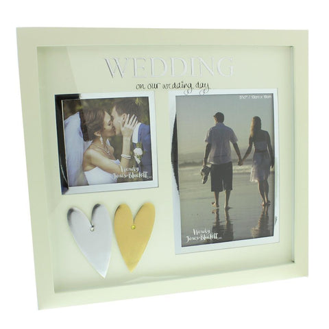 Wedding Double Picture Collage Photo Picture Frame Hearts Marriage Gift