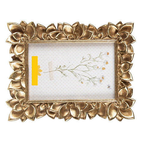 Ornate Flower Photo Frame Gold Picture Holder Wall Stand Portrait Landscape 6x4"