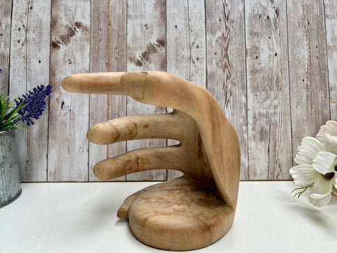 Wooden Wine Bottle Holder Hand Ornament Carved Wood Fingers Sculpture Stand Gift