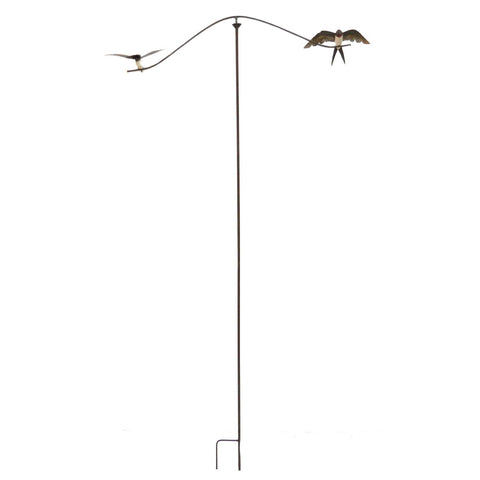 Swallow Wind Spinner Bird Garden Stake Ornament Lawn Metal Gift 1.5m Tall Decor