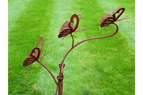 Butterfly Wind Spinner Garden Stake Ornament Lawn Metal Gift 1.07m Tall Decor