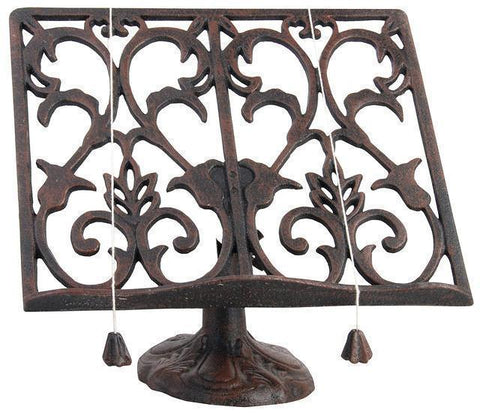 Cook Book Stand Kitchen Recipe Holder Cast Iron Metal Rustic