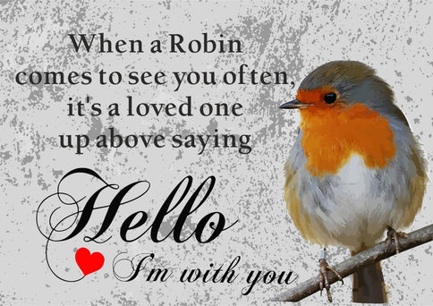 Robin Metal Sign Wall Plaque Poster 15x20cm Loved One Vintage Style