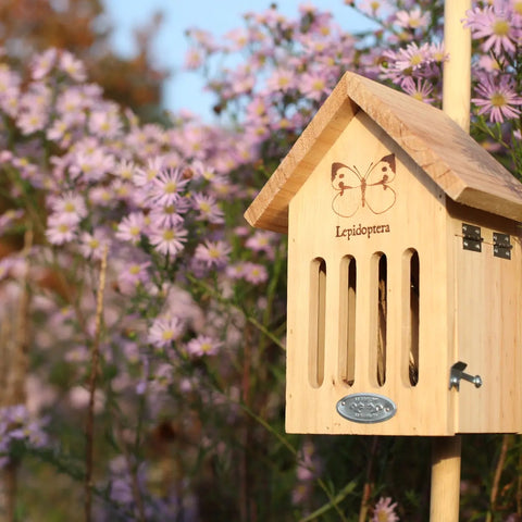 Butterfly Hibernating House Conservation Nest Slotted Wood Insect Hotel Box 23cm