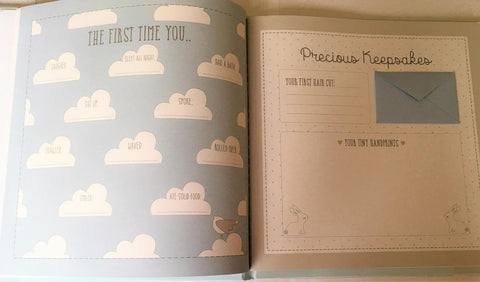 My First Year Blue Record Memory Book Keepsake Baby Shower Gift