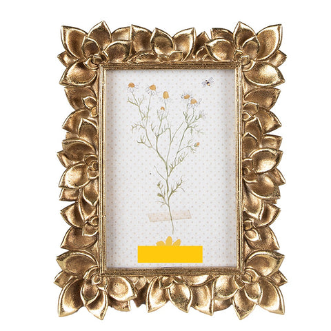 Ornate Flower Photo Frame Gold Picture Holder Wall Stand Portrait Landscape 6x4"