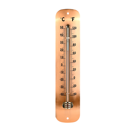 Wall Thermometer Copper Plate Garden Greenhouse Garage Temperature Gauge 30cm