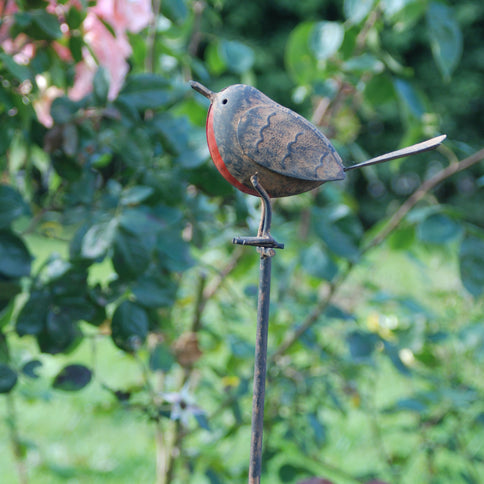 Garden Robin Bird Stake Flower Support Remembrance Gift Robins Appear When Loved Ones Are Near