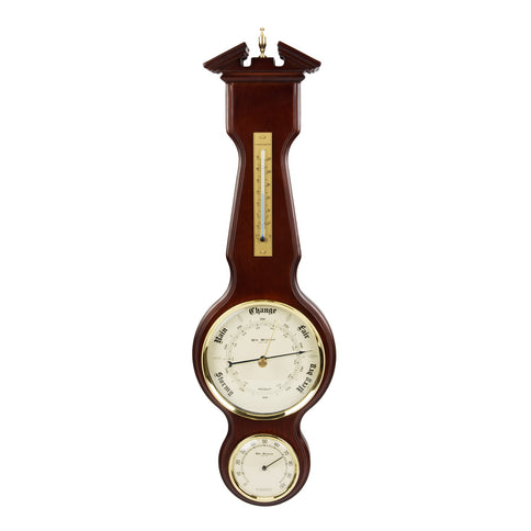 Banjo Wall Weather Station Barometer Thermometer Hygrometer Sheraton Style 54cm