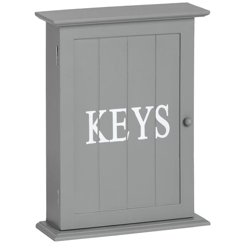 Wooden Key Holder Box Rack Hooks Grey Storage Cupboard Keys Cabinet