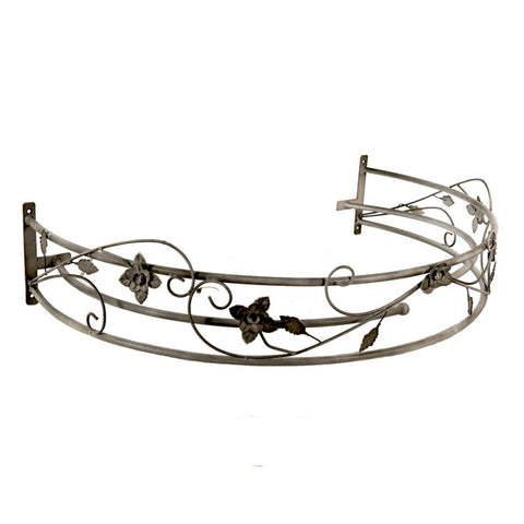 68cm Floral Shabby Chic French Ciel de Lit Bed Canopy Metal Wall Mounted Coronet