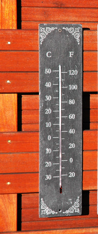 Garden Slate Thermometer Garden Gardeners Gift Outdoors 45x10 cm White Detail