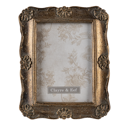 Vintage Style Photo Picture Frame Antique Gold Bronze Floral 7"x 5" Distressed