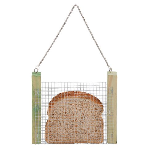 Wild Bird Bread Feeder Mesh Cage Portable Feed Station FSC Certified Pine Wood