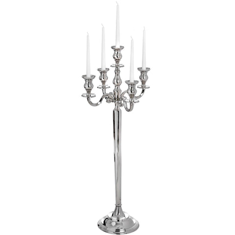 Luxury Floor Silver Candelabra 5 Arm Candle Holder Nickel Wedding Table 102cm