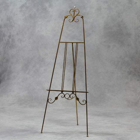 Tall Antique Gold Freestanding Metal Easel for Wedding Picture Display 170 cm