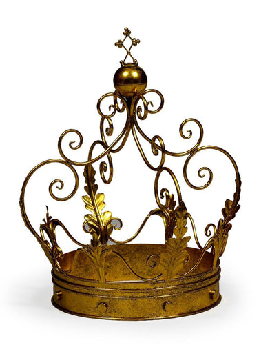 SALE 25% OFF! HUGE Iron Crown King Queen Metal Gold Ornament Table Decoration